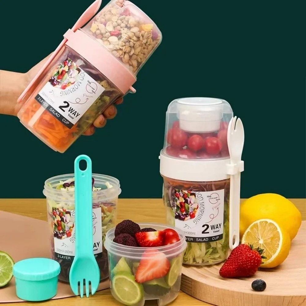 Meal Prep Yogurt - Cangkir Salad Portabel, Cangkir Sarapan, Wadah