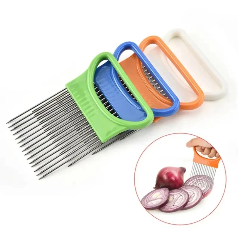 Onion Holder Slicer - Alat Dapur Pemotong Bawang Stainless Steel