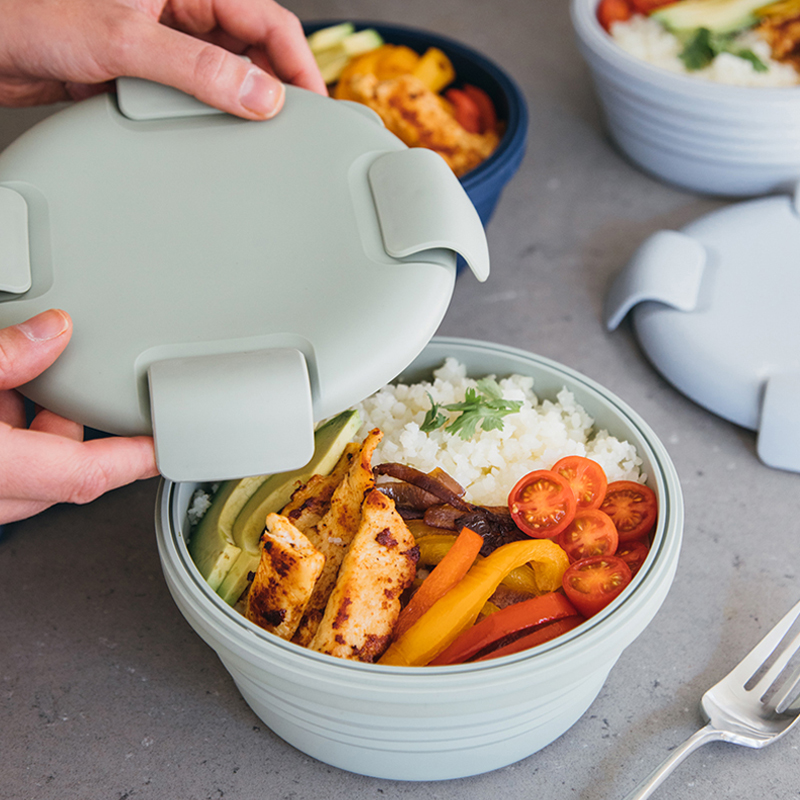 Meal Prep Cold Lunches - Bayzon mangkuk lipat 36oz silikon dapat