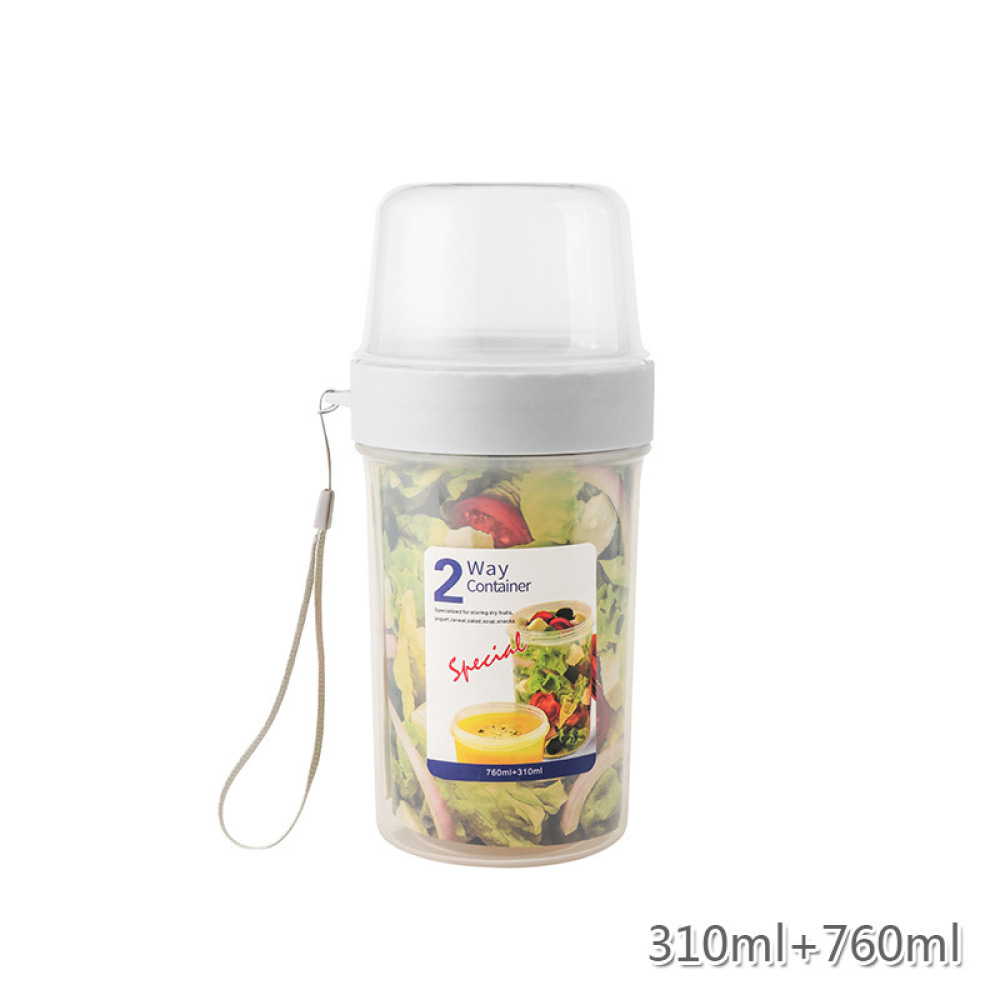 Meal Prep Yogurt - Wadah Makanan Anti Bocor Dua Lapis,