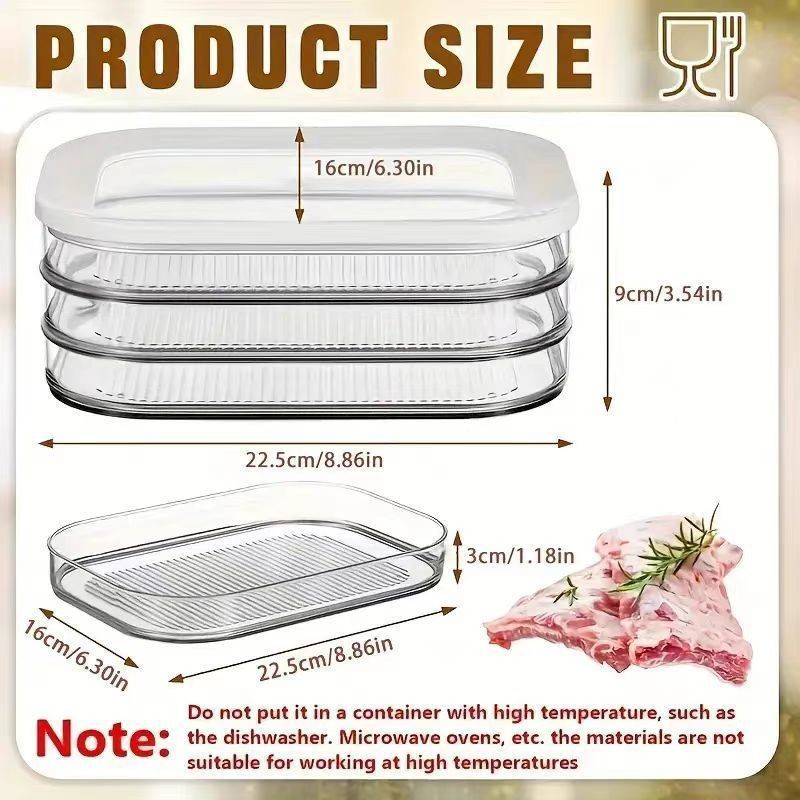 Wadah Penyimpanan Daging 3 Lap - Meal Prep Cold Lunches ulasan dan harga