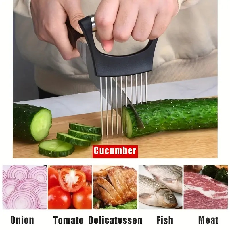 Pengiris Bawang Stainless Stee - Onion Holder Slicer ulasan dan harga